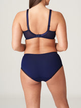 Prima Donna Devdaha floral-embroidered high waist full briefs in Velvet Blue