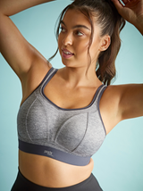 Boundless C-J Non-Wired Sports Bra - Charcoal Marl