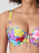 Prima Donna Swim Sazan C-H floral-print underwired balcony bikini top in Blue Bloom