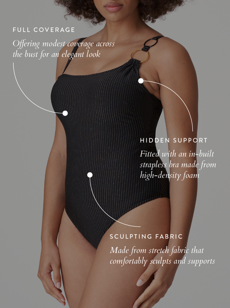 Solta C-G one-shoulder swimsuit - Black, Prima Donna Swim