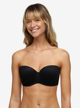 Norah Bandeau Strapless Bra - Black