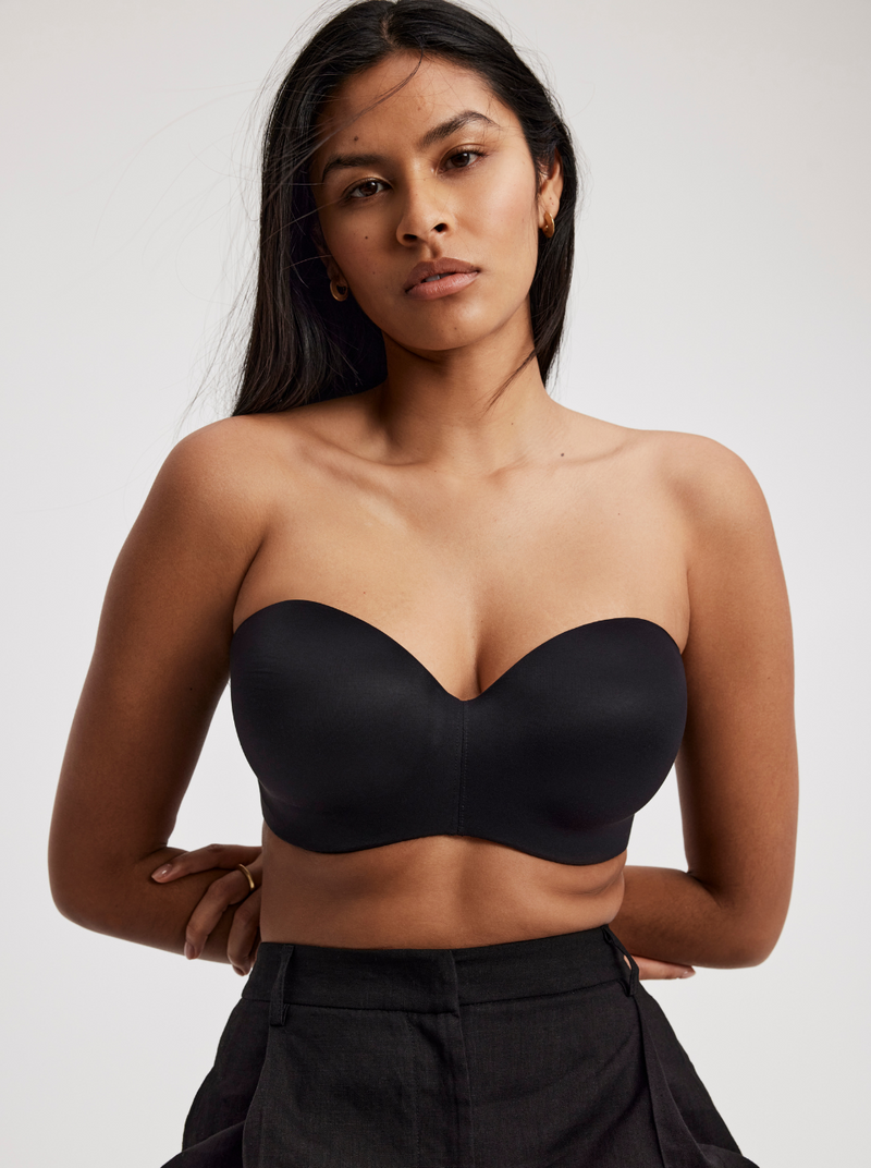 Norah Bandeau Strapless Bra - Black