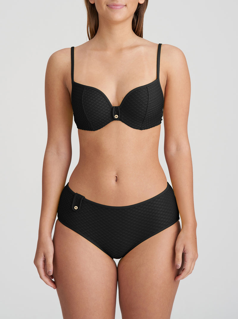 Brigitte A-F Heart Shape Bikini Top - Black