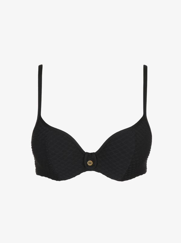 Brigitte A-F Heart Shape Bikini Top - Black