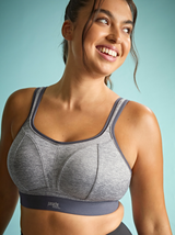 Boundless C-J Non-Wired Sports Bra - Charcoal Marl