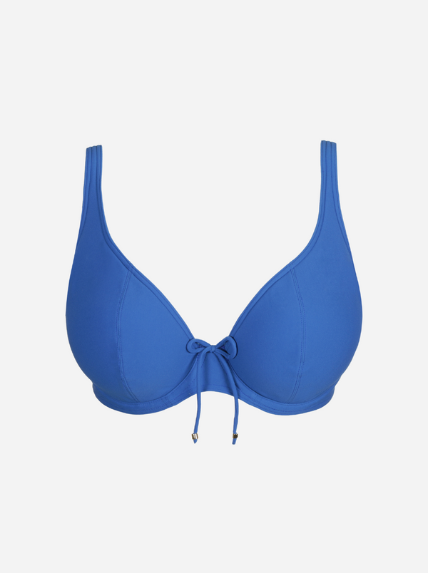 Aswan B-G Plunge Bikini Top - Delphinium Cheer Blue