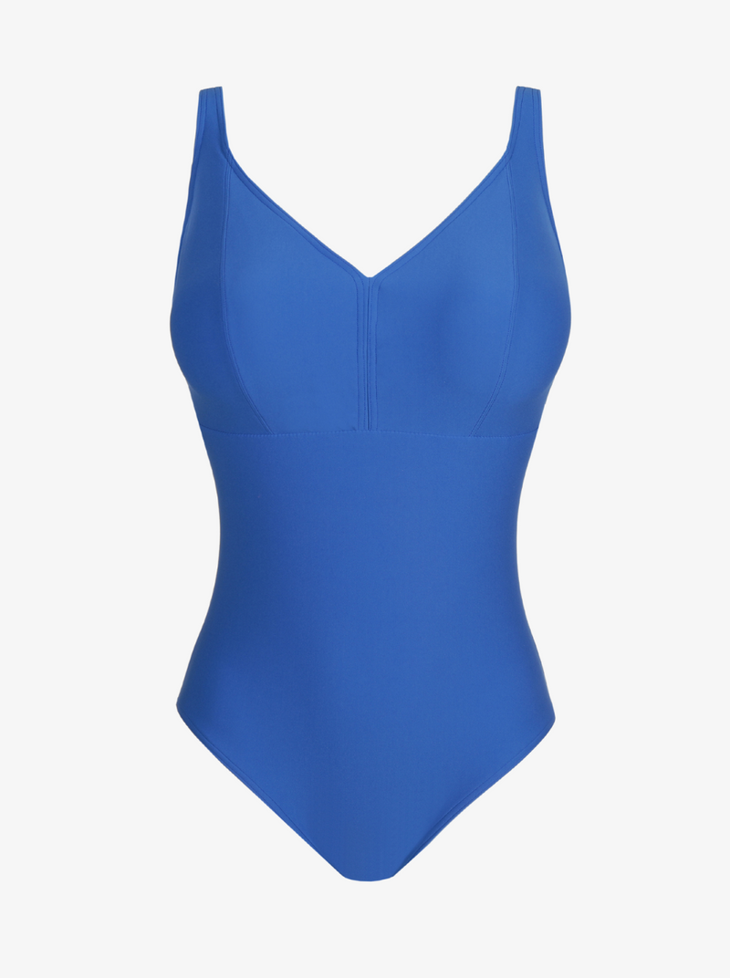 Aswan C-G Plunge Swimsuit - Delphinium Cheer Blue