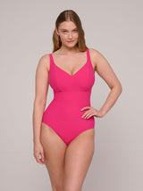 Aswan C-G Plunge Swimsuit - Dragon Fruit