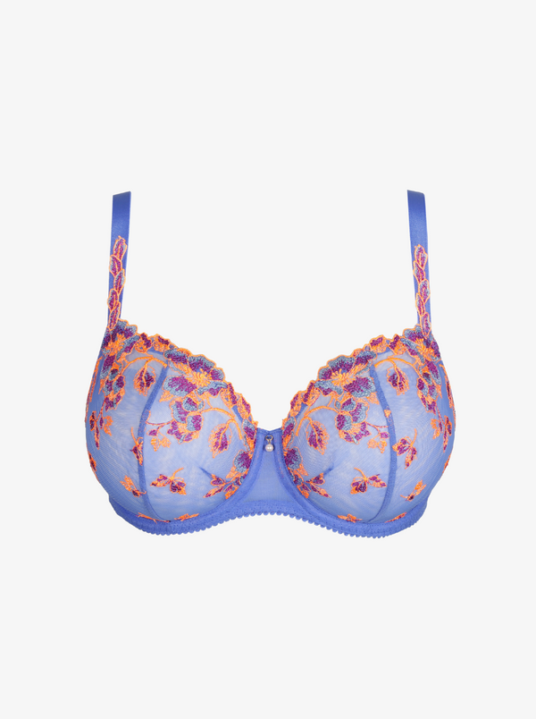 Lenca Vertical Seam Balcony Bra - Blue Eyes