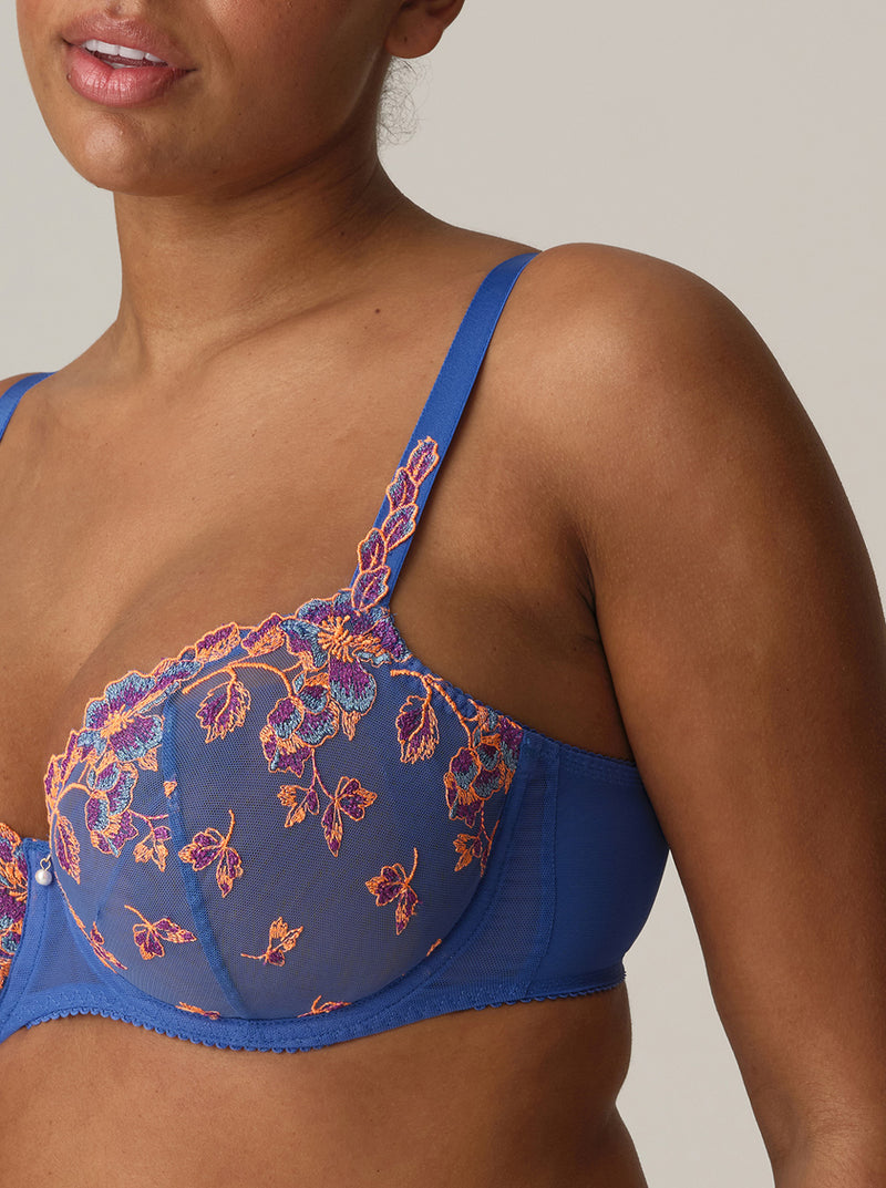 Lenca Vertical Seam Balcony Bra - Blue Eyes