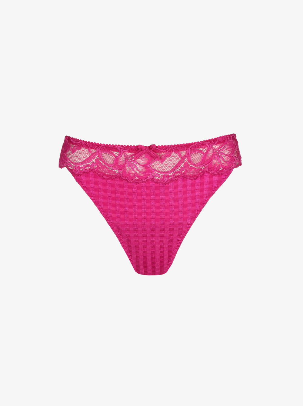 Fuchsia Satin Bow Bra and Thong Set
