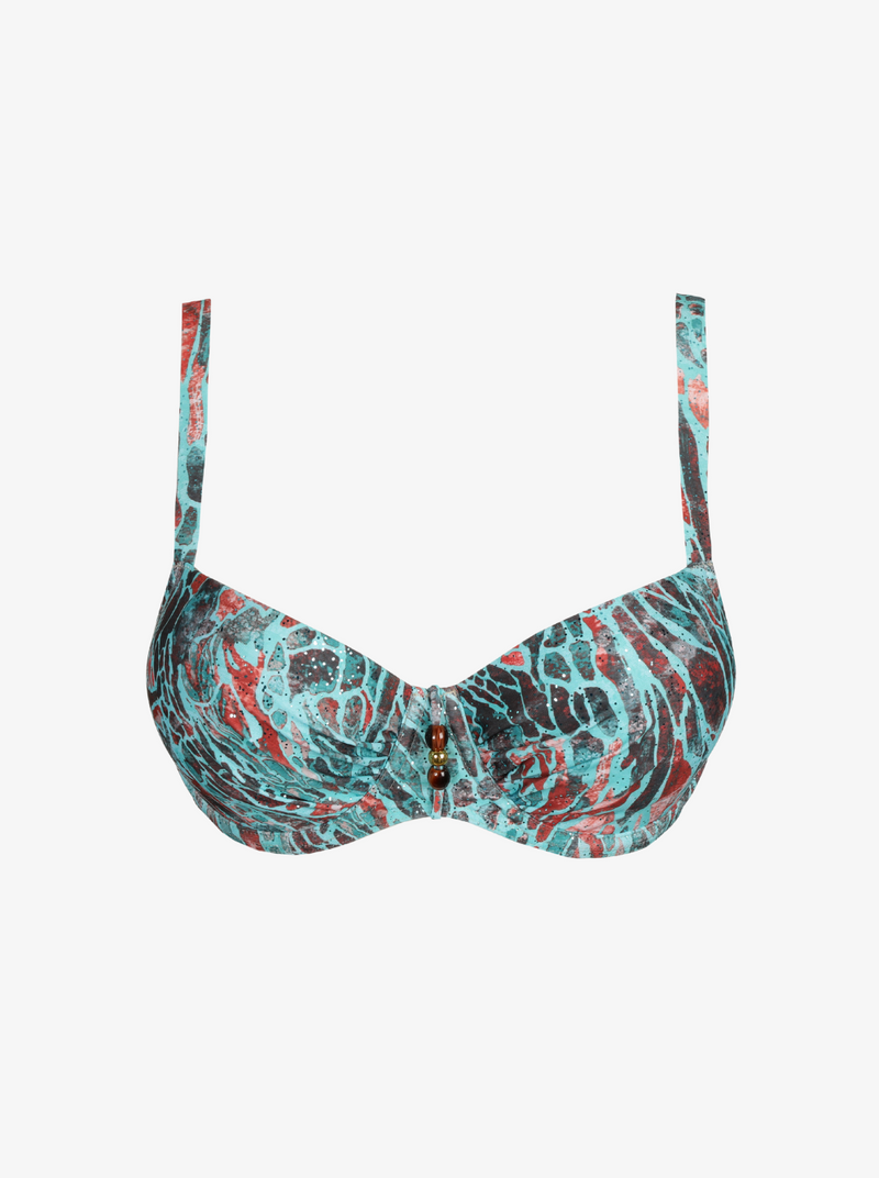 Riyad C-G Balcony Bikini Top - Turquoise Seas