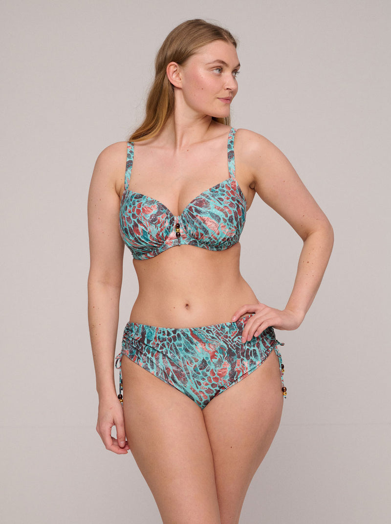 Riyad D-H Full Cup Bikini Top - Turquoise Seas