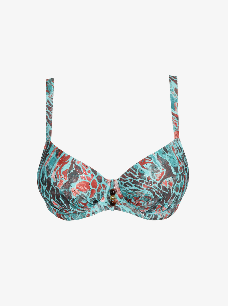 Riyad D-H Full Cup Bikini Top - Turquoise Seas