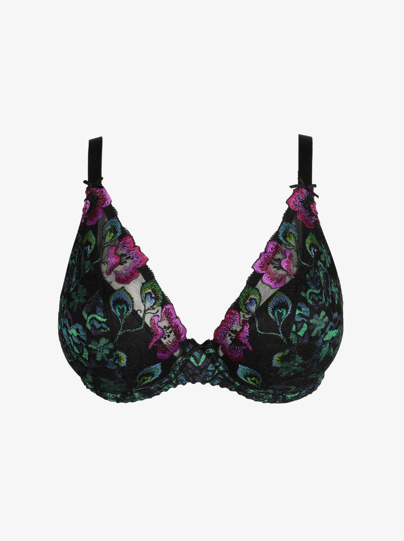 San Angel Half-Padded Plunge Bra - Peacock Feather