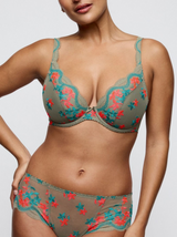 Cala Luna Underwired Half-Padded Plunge Bra - Botanique