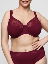 Salerno I-M Underwired Full Cup Support Bra - Evening Red