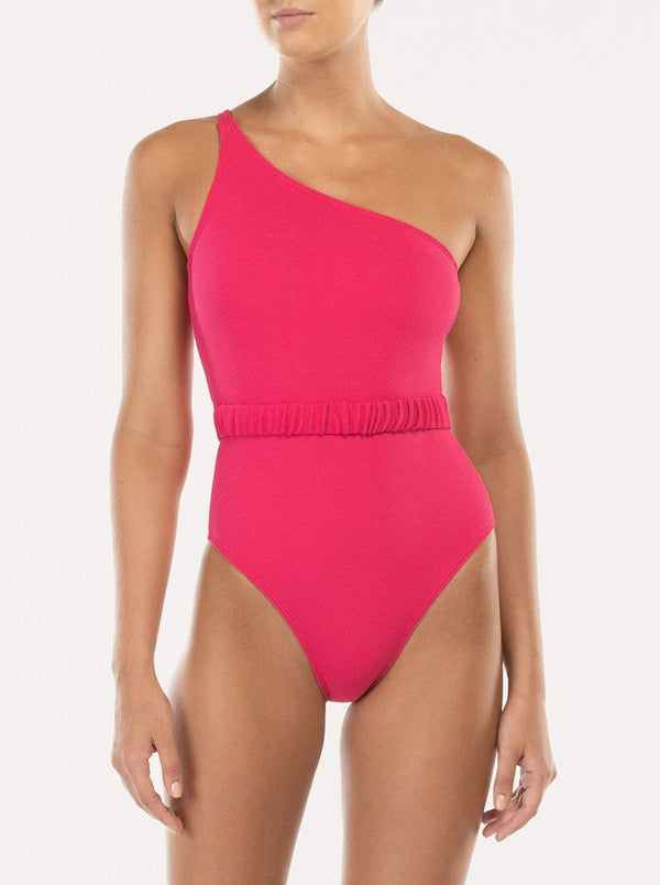 Fuchsia One-Shoulder Swimsuit