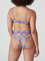 Prima Donna Swim Kea striped underwired balcony bikini top in Rainbow Paradise