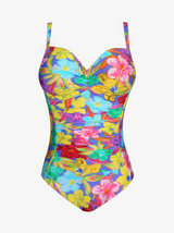 Prima Donna Swim Sazan floral-print control swimsuit in Blue Bloom