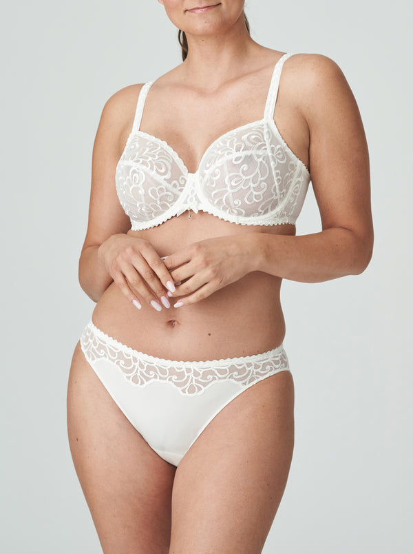 Prima Donna Zahran embroidered tulle underwired full cup bra in Natural