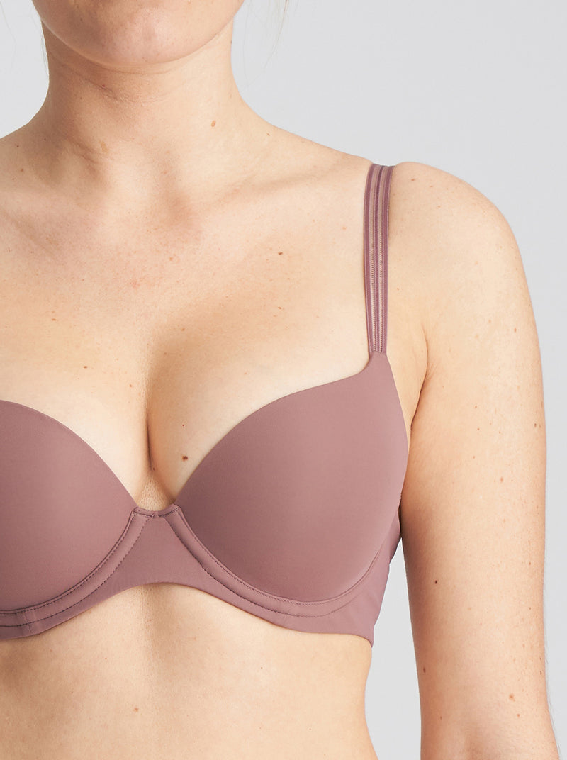 Louie underwired push-up bra - Satin Taupe, Marie Jo