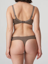 Prima Donna Lausanne embroidered tulle and stretch-jersey mid-rise thong in Golden Shadow