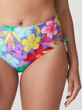 Prima Donna Swim Sazan floral-print high-rise drawstring bikini briefs in Blue Bloom