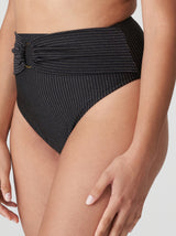 Prima Donna Solta striped high-rise full bikini briefs in Black