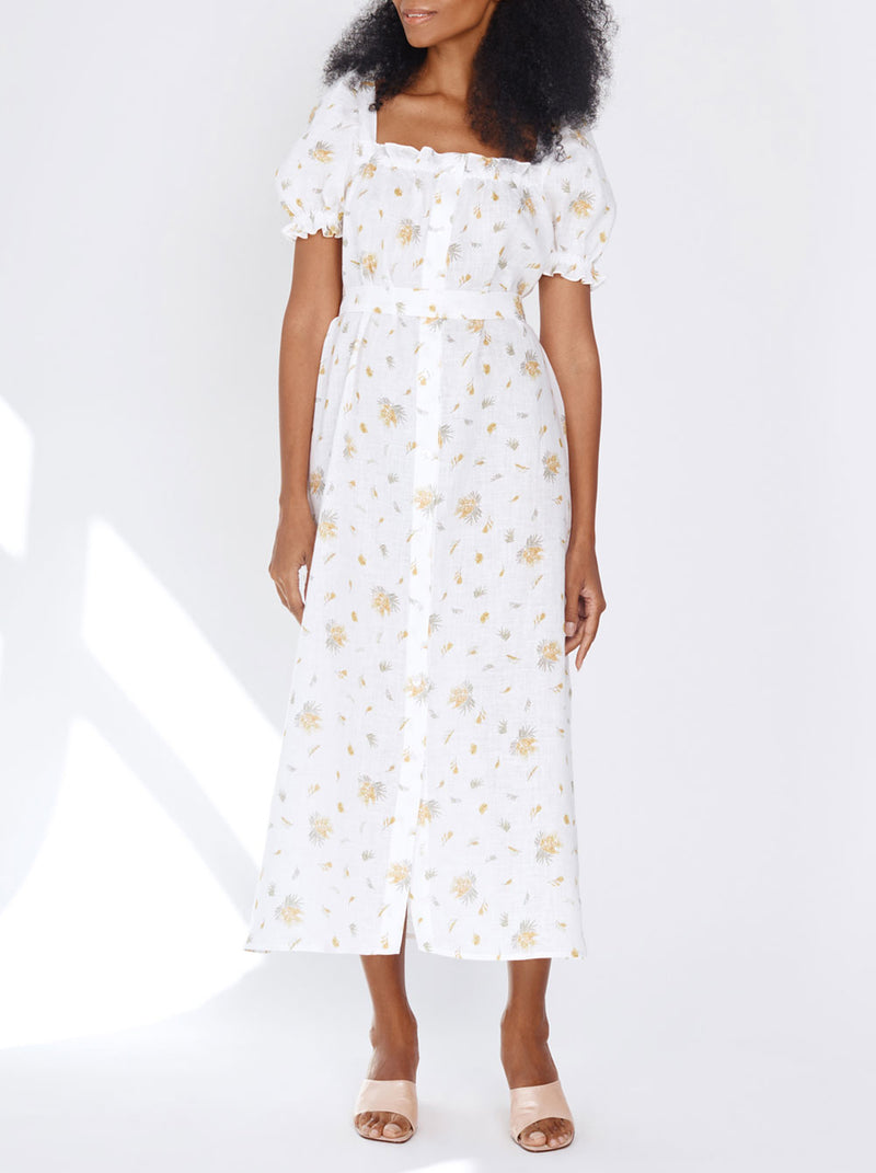 brigitte embroidered midi dress UNTUCKit Women's Stretch Cotton Printed Brigette Midi Dress
